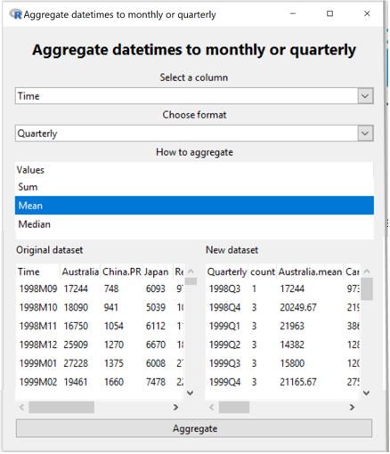Aggregate over date-time example 2.