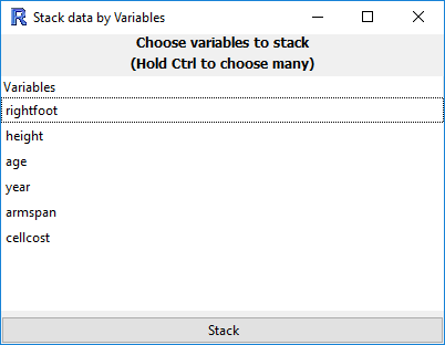 Stack variables